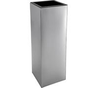 VIVANNO Bac à plantes zinc BLOCK colonne, argent mat - 40x40x100 cm