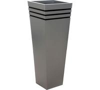 VIVANNO Bac à plantes zinc NEW CLASSIC colonne, argent mat - 32x32x80 cm