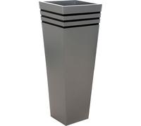 VIVANNO Bac à plantes zinc NEW CLASSIC colonne, argent mat - 40x40x105 cm