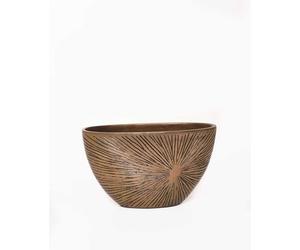 VIVANNO Coupe décorative en fibre de verre CHANTANT Coupe, Solisgold avec motif - 37x18x21 cm
