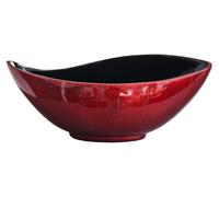 VIVANNO Coupe décorative en fibre de verre MONDANA Coupe, rouge spiralé brillant avec motif - 39x20x16 cm