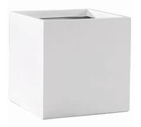VIVANNO Jardinière en Fibre de Verre - 40x40x40 cm - Blanc Mat - Jardinière carrée pour l'extérieur et l'intérieur