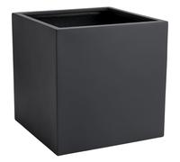 VIVANNO Jardinière en fibre de verre BLOCK cube, anthracite mat - 50x50x50 cm