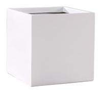 VIVANNO Jardinière en Fibre de Verre - 50x50x50 cm - Blanc Mat - Jardinière carrée pour l'extérieur et l'intérieur