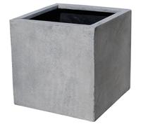 VIVANNO Jardinière en Fibre de Verre - 50x50x50 cm - Design béton Gris - Jardinière carrée pour l'extérieur et l'intérieur