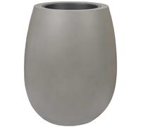 VIVANNO Jardinière en fibre de verre BALAO, forme ronde, couleur gris béton, design béton - 40x50 cm