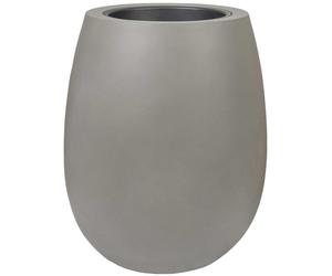 VIVANNO Jardinière en fibre de verre BALAO, forme ronde, couleur gris béton, design béton - 40x50 cm