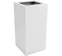 VIVANNO Jardinière en fibre de verre BLOCK colonne, blanc mat - 30x30x60 cm