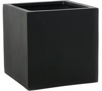 VIVANNO Jardinière en fibre de verre BLOCK cube, anthracite mat - 30x30x30 cm