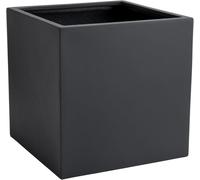 VIVANNO Jardinière en fibre de verre BLOCK cube, anthracite mat - 45x45x45 cm