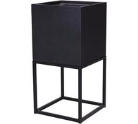 VIVANNO Jardinière en fibre de verre BLOCK UP cube, anthracite mat - 40x40x80 cm