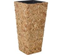 VIVANNO Jardinière en jacinthe d'eau WILD colonne, naturel tressé - 38x38x80 cm