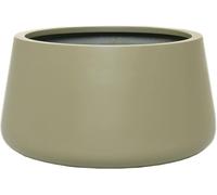 VIVANNO Pot de fleurs en fibre de verre GORDO Rond, vert boue mat - 38x21 cm
