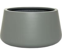 VIVANNO Pot de fleurs en fibre de verre GORDO Rond, vert sauge mat - 38x21 cm