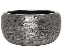 VIVANNO, pot de fleurs en fibre de verre, modèle POTTA, forme ronde, finition Titanonyx avec motif - 44 x 21 cm