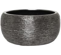 VIVANNO, pot de fleurs en fibre de verre, modèle POTTA, forme ronde, finition Titanonyx avec motif - 55 x 26 cm