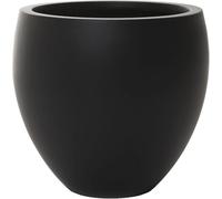 VIVANNO Pot de fleurs en fibre de verre PLUTO Rond, Anthracite mat - 33x30 cm