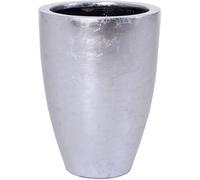 VIVANNO Vase de Sol Opala Argent XXL - Vase Déco Fibre de Verre - 44 cm | Grand Vase sur Pied Argent Brillant - Vase de Sol Élégant pour Intérieur - Design Artisanal