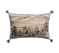 Vivaraise Coussin brodé Dusko thym 40 x 65 cm