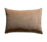 Vivaraise - Coussin Elise avec garnissage Moelleux - Taie d'oreiller Lavable - Housse Amovible 100% Coton - Recto Velours, Verso Chambray - Couleur Unie Camel
