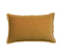 Vivaraise - Coussin Fara avec garnissage Moelleux - Taie d'oreiller Lavable - Housse Amovible 100% Velours de Coton - Finition à Franges