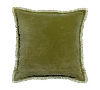 Vivaraise - Coussin Fara avec garnissage Moelleux - Taie d'oreiller Lavable - Housse Amovible 100% Velours de Coton - Finition à Franges
