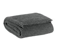 Vivaraise Couverture Danilo tricotée en matériaux recyclés gris carbone - 130 x 160 cm