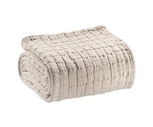 Vivaraise - Couvre-lit Swami - Couverture d'appoint Chaude, jeté de canapé - 100% Coton lavé Stonewash - Plaid cocooning