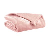 Vivaraise Plaid Tender Pompons aubepine 130 x 170 cm