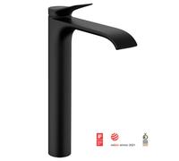 Vivenis Mitigeur de lavabo surélevé 250 sans tirette ni vidage, bec cascade, noir mat (75042670)