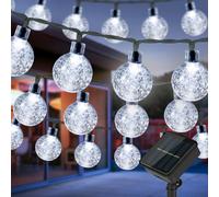 VIVERAL Guirlande lumineuse solaire à boules, 60 LED, blanc froid - 11 m