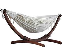 Vivere C8SPCT-00 Double hamac Coton avec Solide Support en pin - Naturel