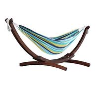 Vivere C8SPCT-29 Double hamac coton avec solide support en pin - Cayo Reef