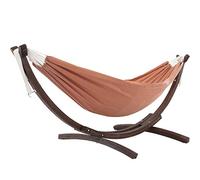 Vivere Double Hamac Sunbrella avec Solide support en Pin - Coral