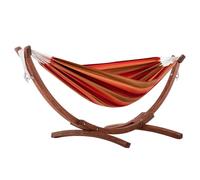 Vivere Double hamac Sunbrella avec Solide Support en pin-Token Surfside
