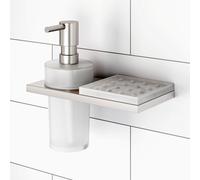 Viverso x add Distributeur de savon et insert en silicone avec support mural double, VU9400XX+VU9500BN+VA1500XX+VA1401BN,
