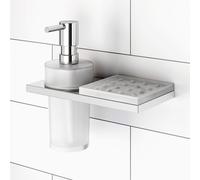 Viverso x add Distributeur de savon et insert en silicone avec support mural double, VU9400XX+VU9500CR+VA1500XX+VA1401CR,