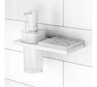 Viverso x add Distributeur de savon et insert en silicone avec support mural double, VU9400XX+VU9500MW+VA1500XX+VA1401MW,