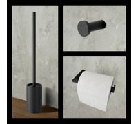 Viverso x match Ensemble d’accessoires de salle de bains 3 en 1, VU3012MB+VE2200MB+VU4000MB,