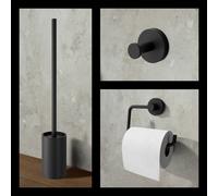 Viverso x sense Ensemble d’accessoires de salle de bains 3 en 1, VU3012MB+VR2100MB+VR4000MB,