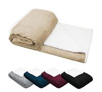 Vivezen - Couverture, Plaid Polaire 150 x 200 cm ou 220 x 240 en Flanelle et Sherpa Ultra Doux - 5 Coloris