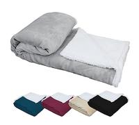 Vivezen - Couverture, Plaid Polaire 150 x 200 cm ou 220 x 240 en Flanelle et Sherpa Ultra Doux - 5 Coloris