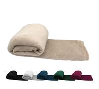 Couverture, plaid polaire 220 x 240 cm en flanelle ultra doux - Beige - Vivezen
