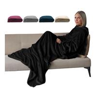 Vivezen - Couverture polaire plaid intégral avec manches et poche - Taille adulte - Plusieurs coloris