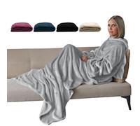 Vivezen - Couverture polaire plaid intégral avec manches et poche - Taille adulte - Plusieurs coloris