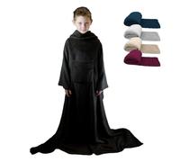 Vivezen - Couverture polaire plaid intégral avec manches et poche - Taille enfant ou adulte jusqu'à 1m65 - Plusieurs coloris