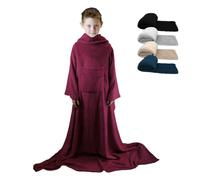 Vivezen - Couverture polaire plaid intégral avec manches et poche - Taille enfant ou adulte jusqu'à 1m65 - Plusieurs coloris