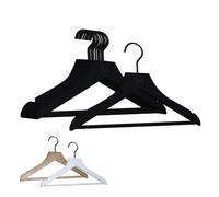 Lot de 10 cintres 32 cm pour vêtements enfant premium avec crochet pivotant à 360° - Noir - Vivezen Noir G
