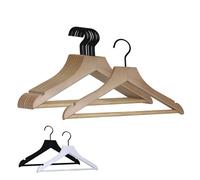 Lot de 20 cintres 32 cm pour vêtements enfant premium avec crochet pivotant à 360° - Bois clair - Vivezen beige G