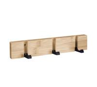 Patère, porte manteau mural rétractable - Bois - 3 crochets - Vivezen